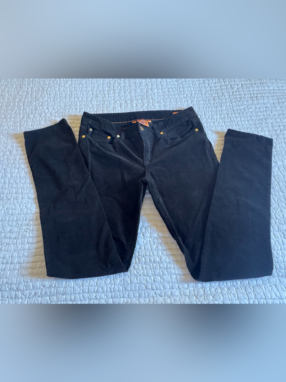Tory Burch Black Pants with Orange Logo Tab
